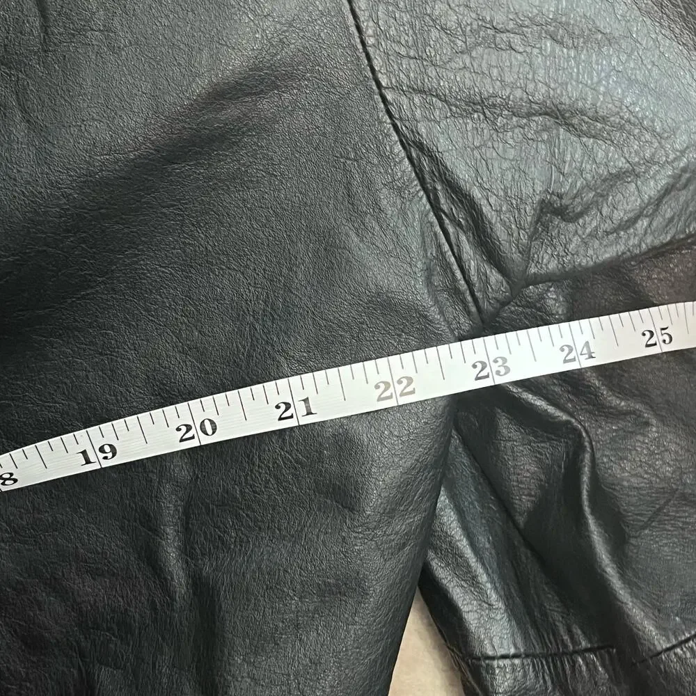 Pelle New York Milano Leather Trench Coat Black‎ Jacket Size Medium